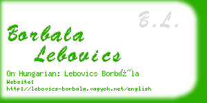 borbala lebovics business card
